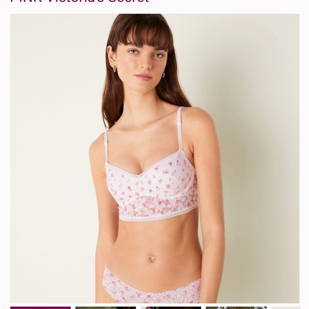 Victoria's Secret Light Pink Floral Lace Bra